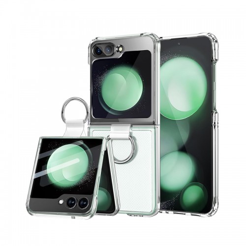 Transparent Case With Ring Hook / Hard Cover Made for Samsung Galaxy Z Flip5 5G 2022